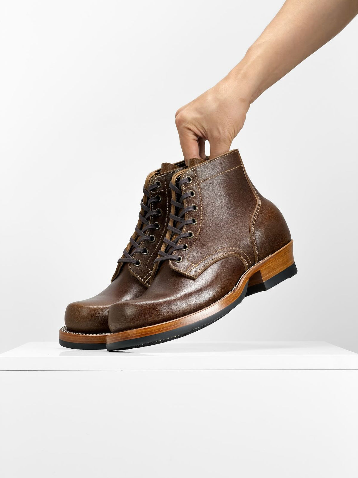 MTO  Miner Boots - Horween Waxed Flesh | Goodyear Welt | 6185