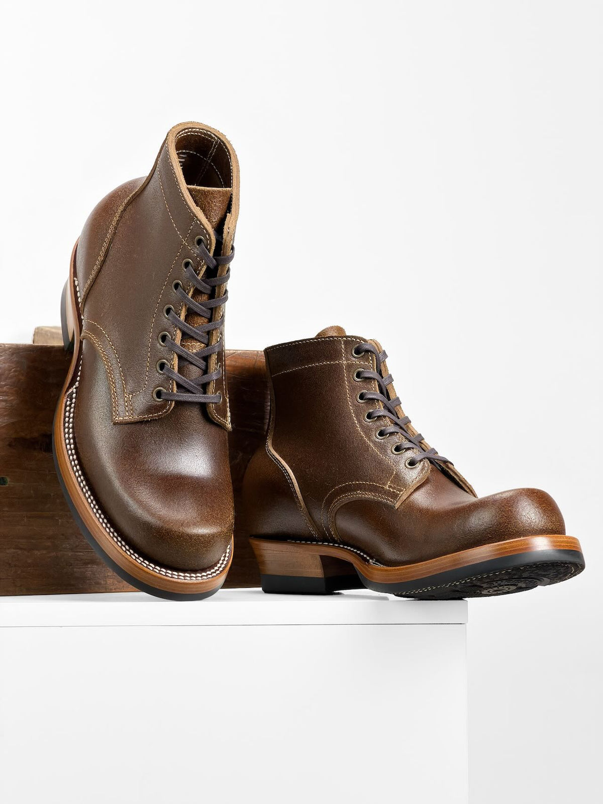 MTO  Miner Boots - Horween Waxed Flesh | Goodyear Welt | 6185