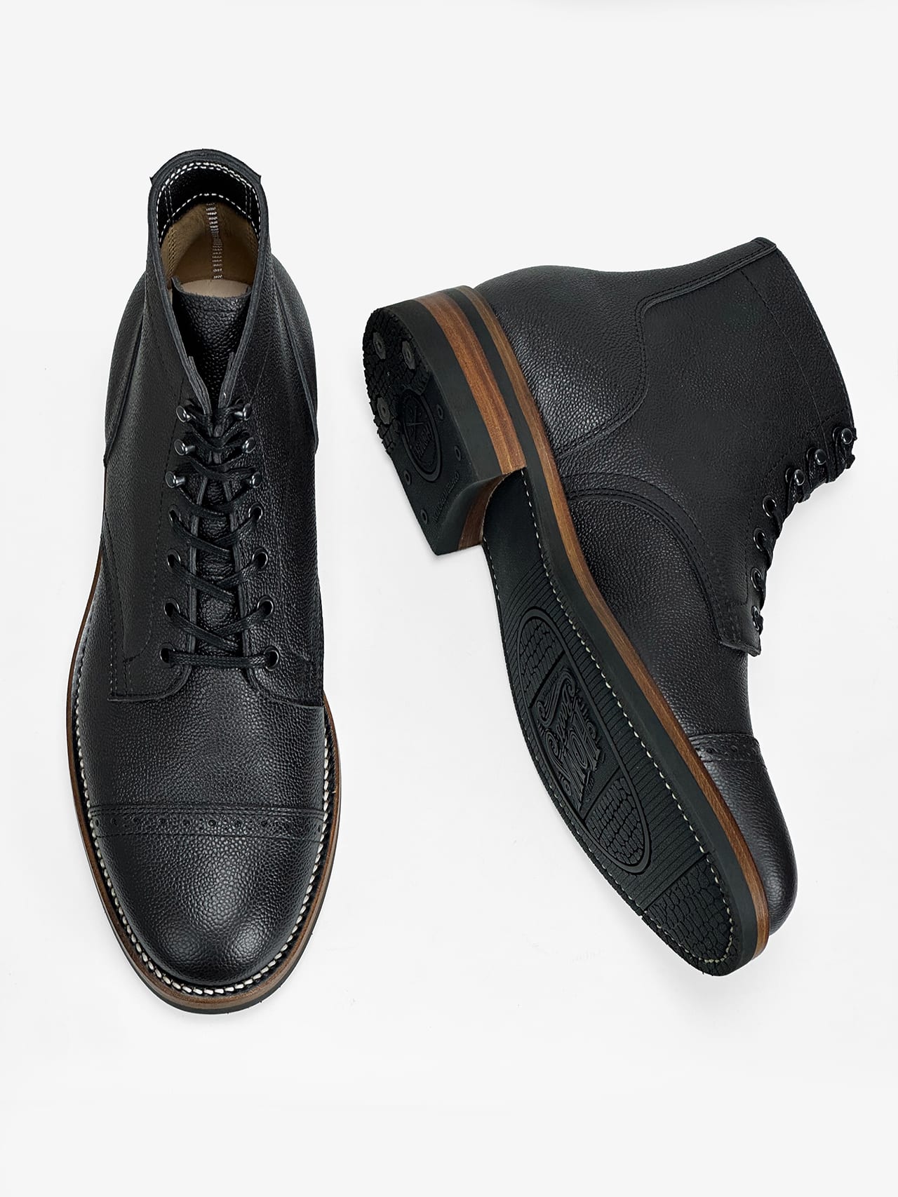 Ready to Ship – CapToe  Boots -  Charles F Stead  Westminster Calf - Black Nebula - 6766