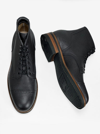 Ready to Ship – CapToe  Boots -  Charles F Stead  Westminster Calf - Black Nebula - 6766