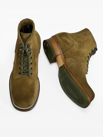 (MTO) - Miner Boots -Olive full-grain reverse cowhide  Boots  - 6186
