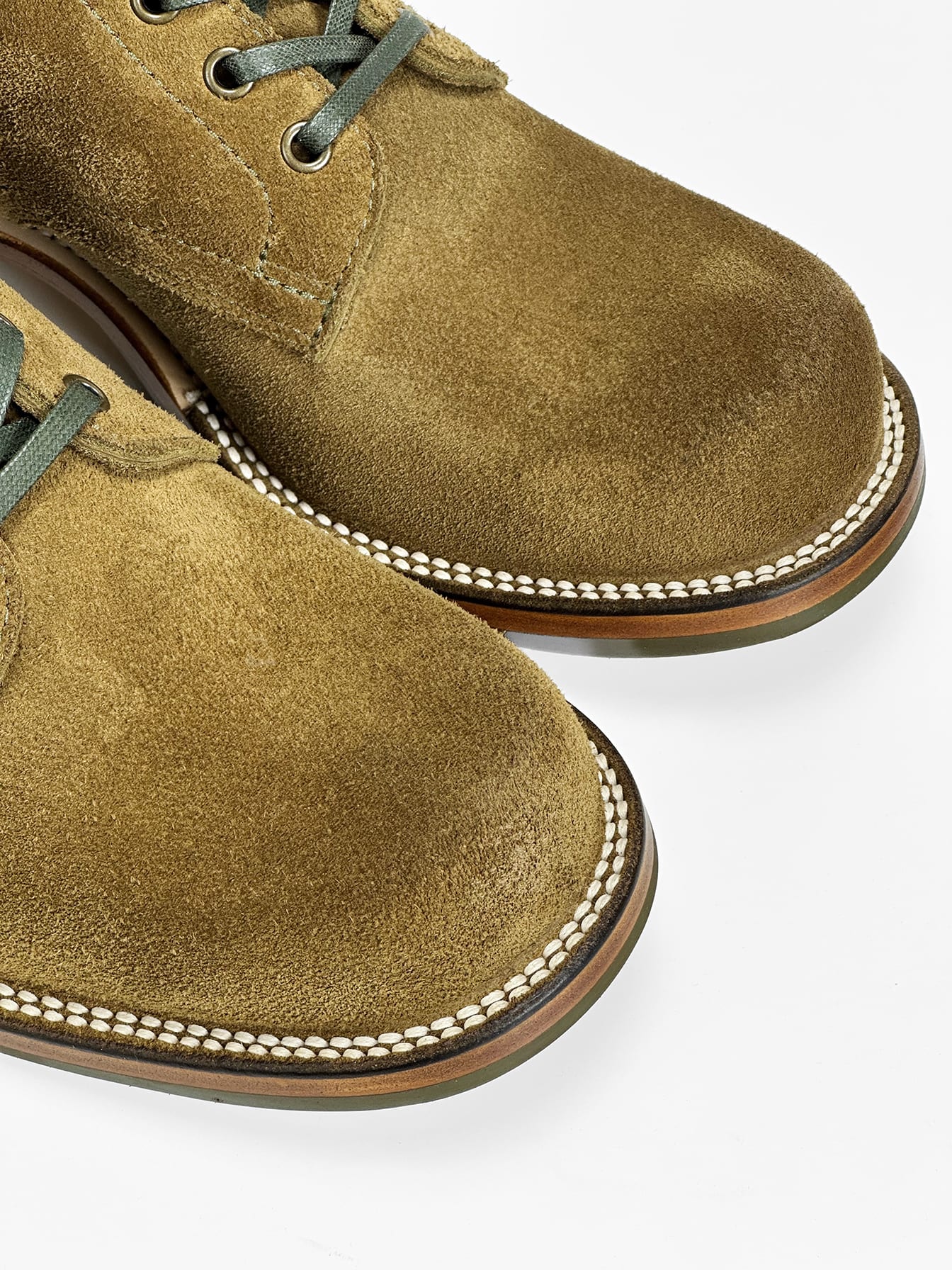 (MTO) - Miner Boots -Olive full-grain reverse cowhide  Boots  - 6186