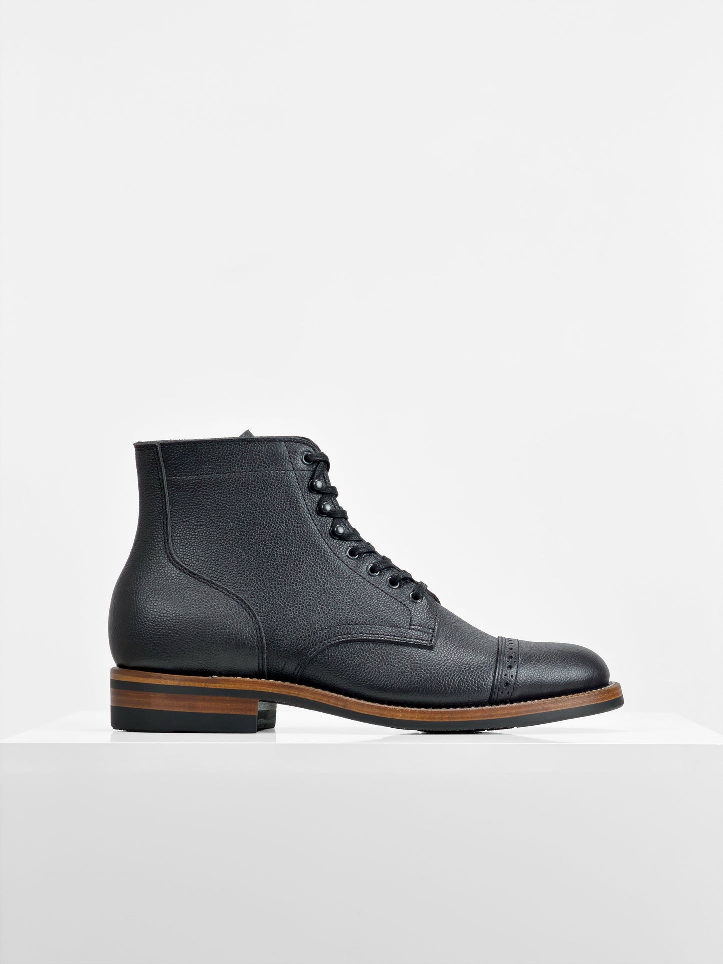 CapToe Service Boot -  Charles F Stead  Westminster Calf - Black Nebula - 6765