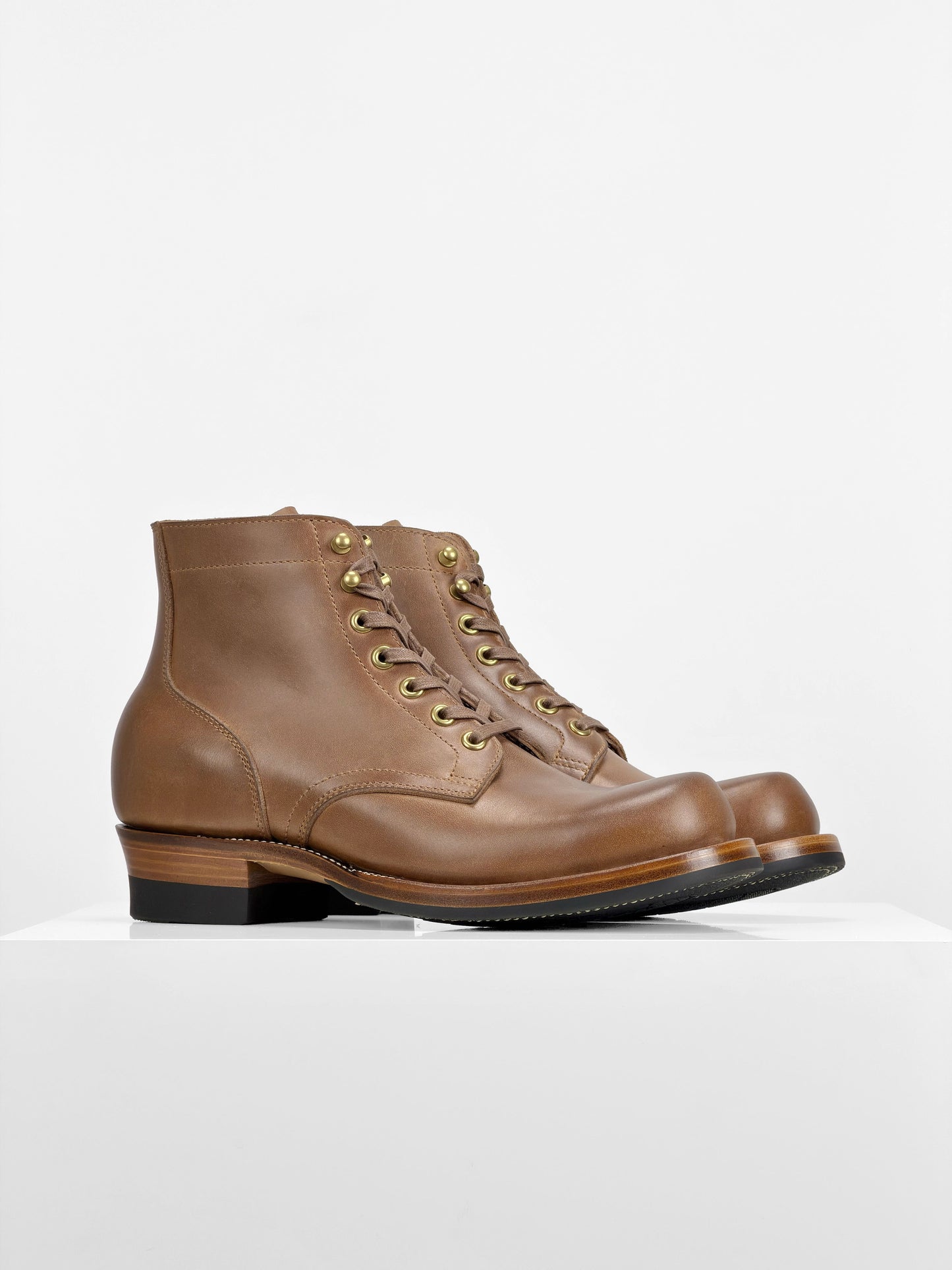(MTO) - Miner Boots - natural full-grain cowhide  - 6186