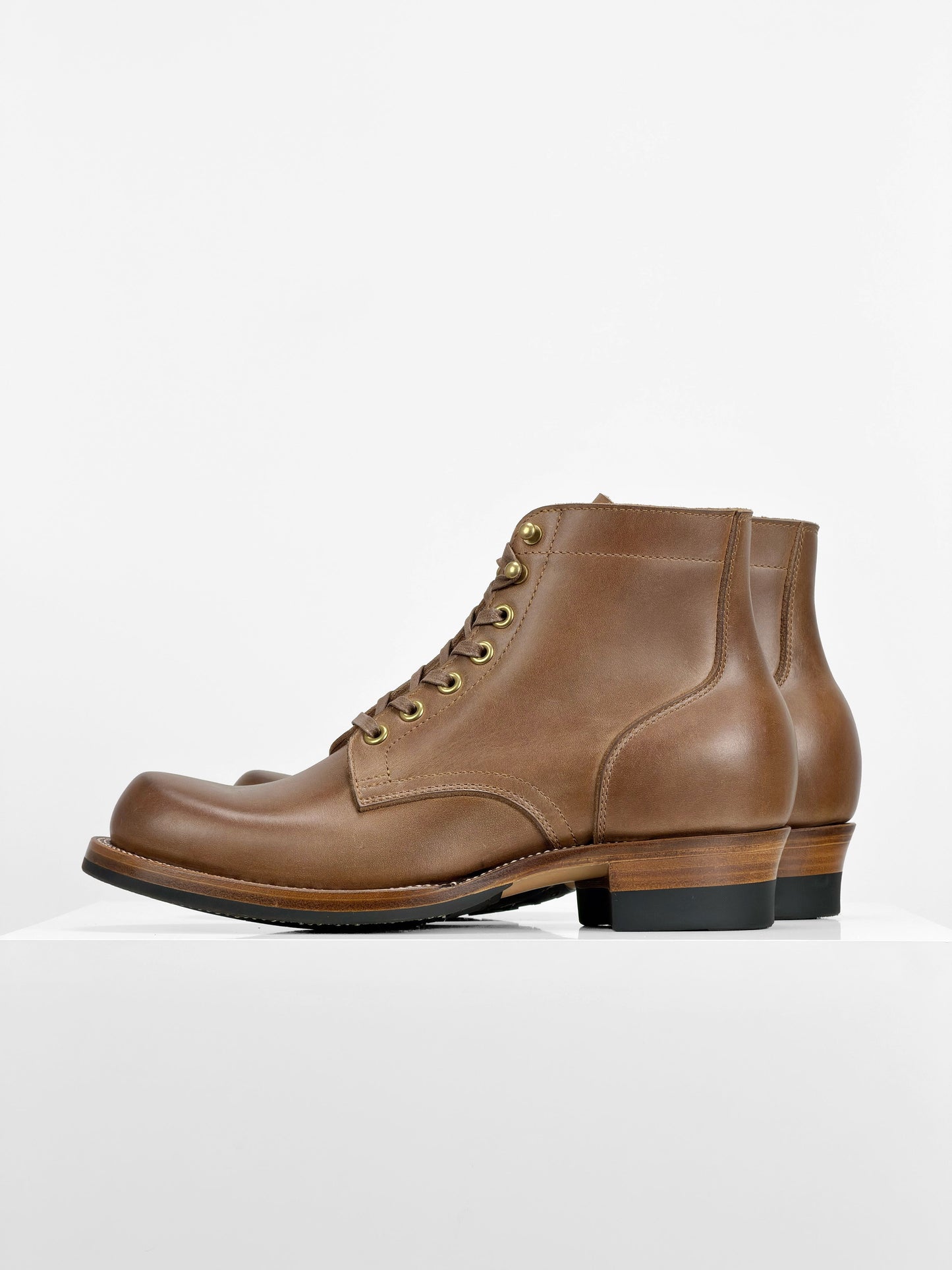 (MTO) - Miner Boots - natural full-grain cowhide  - 6186