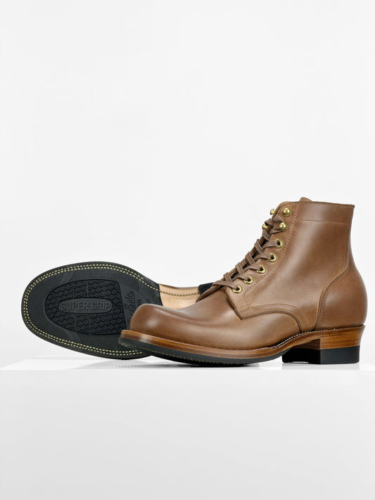 (MTO) - Miner Boots - natural full-grain cowhide  - 6186