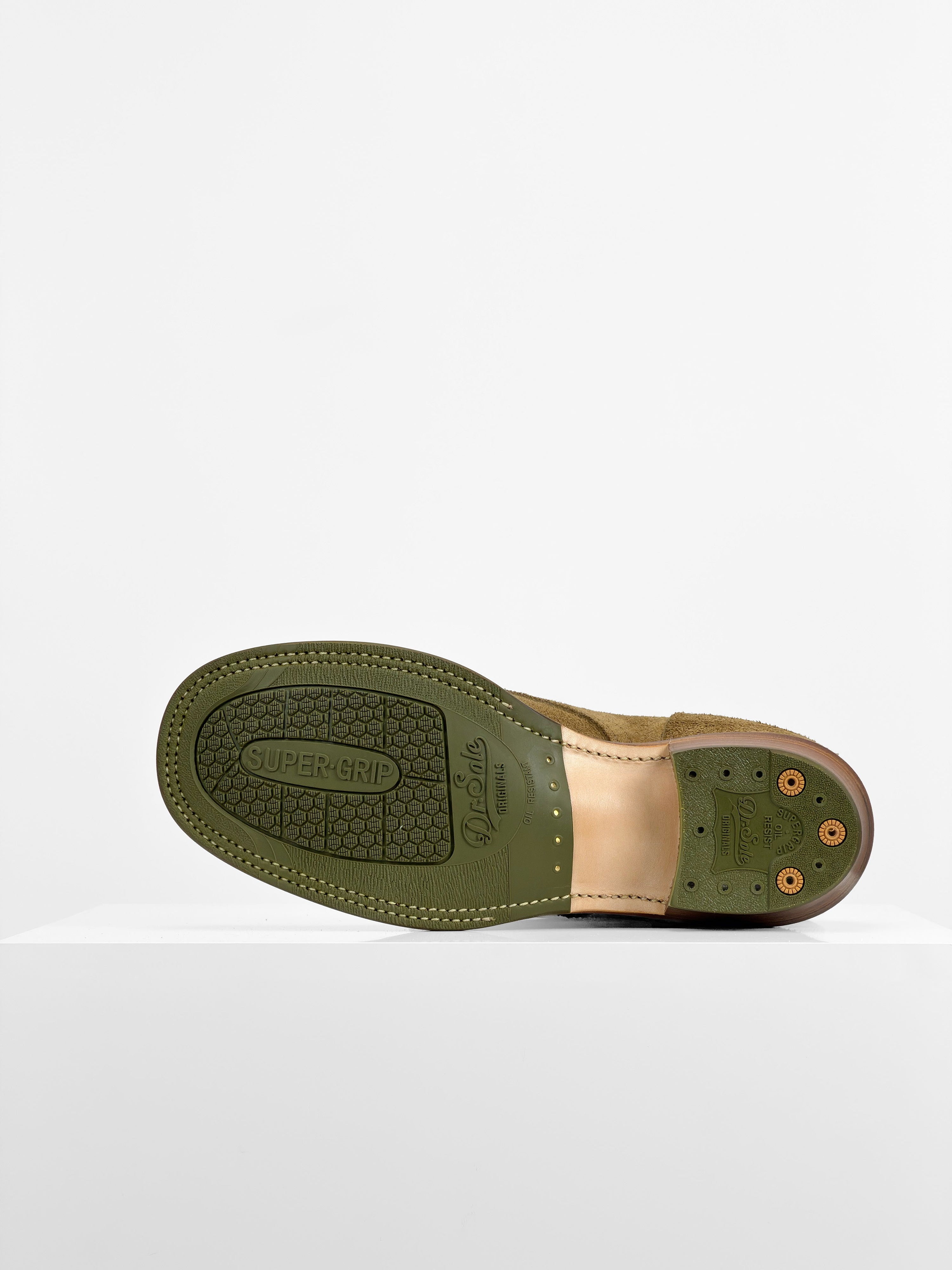 (MTO) - Miner Boots -Olive full-grain reverse cowhide  Boots  - 6186