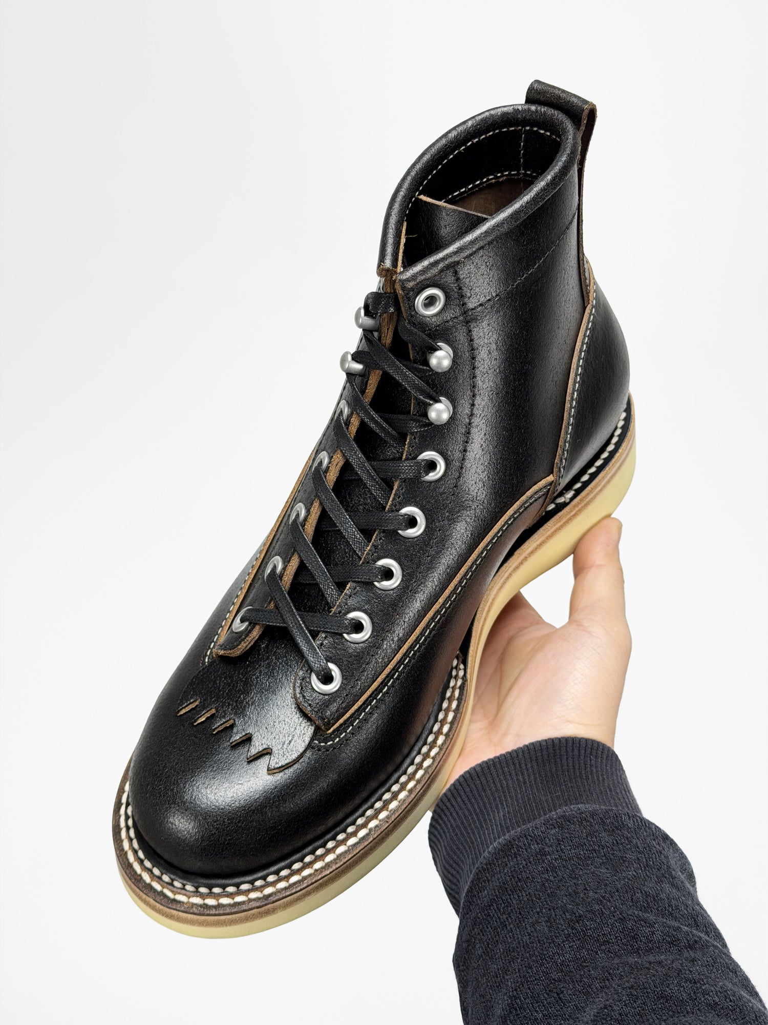 (MTO)-Short-Toe Logger-Inspired Work Boots-6980