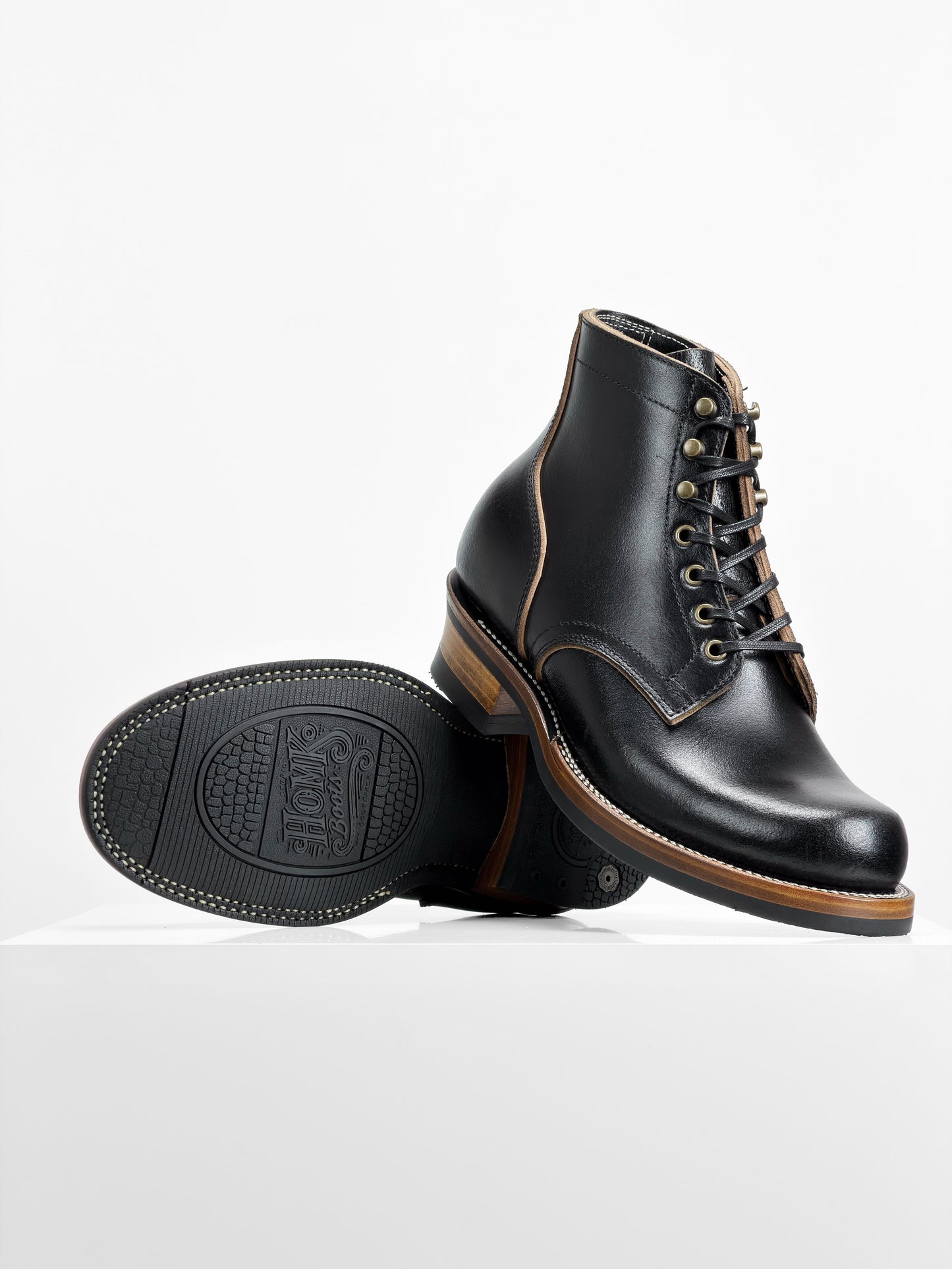 (MTO) - Miner Boots-Horween Waxed Flesh, Goodyear Welt-6311