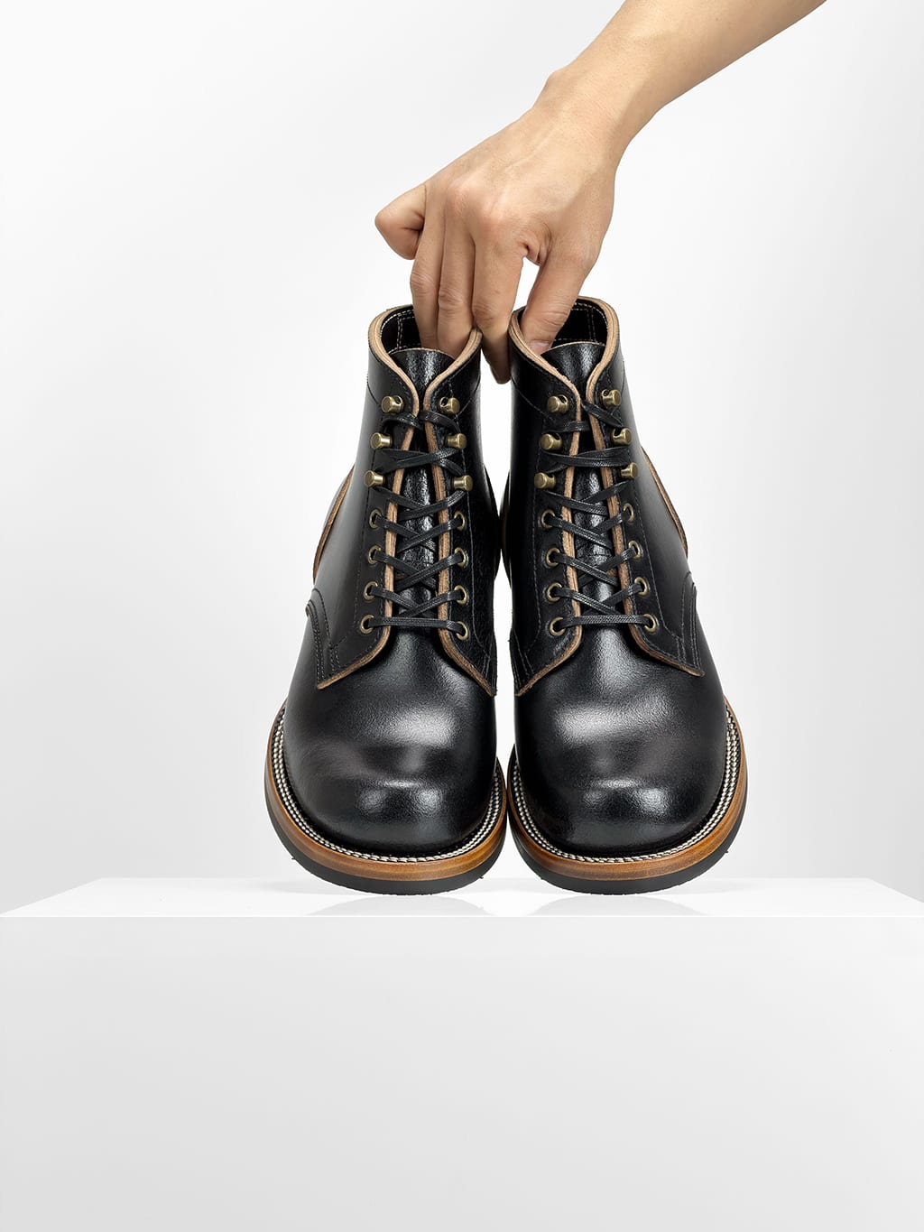 (MTO) - Miner Boots-Horween Waxed Flesh, Goodyear Welt-6185