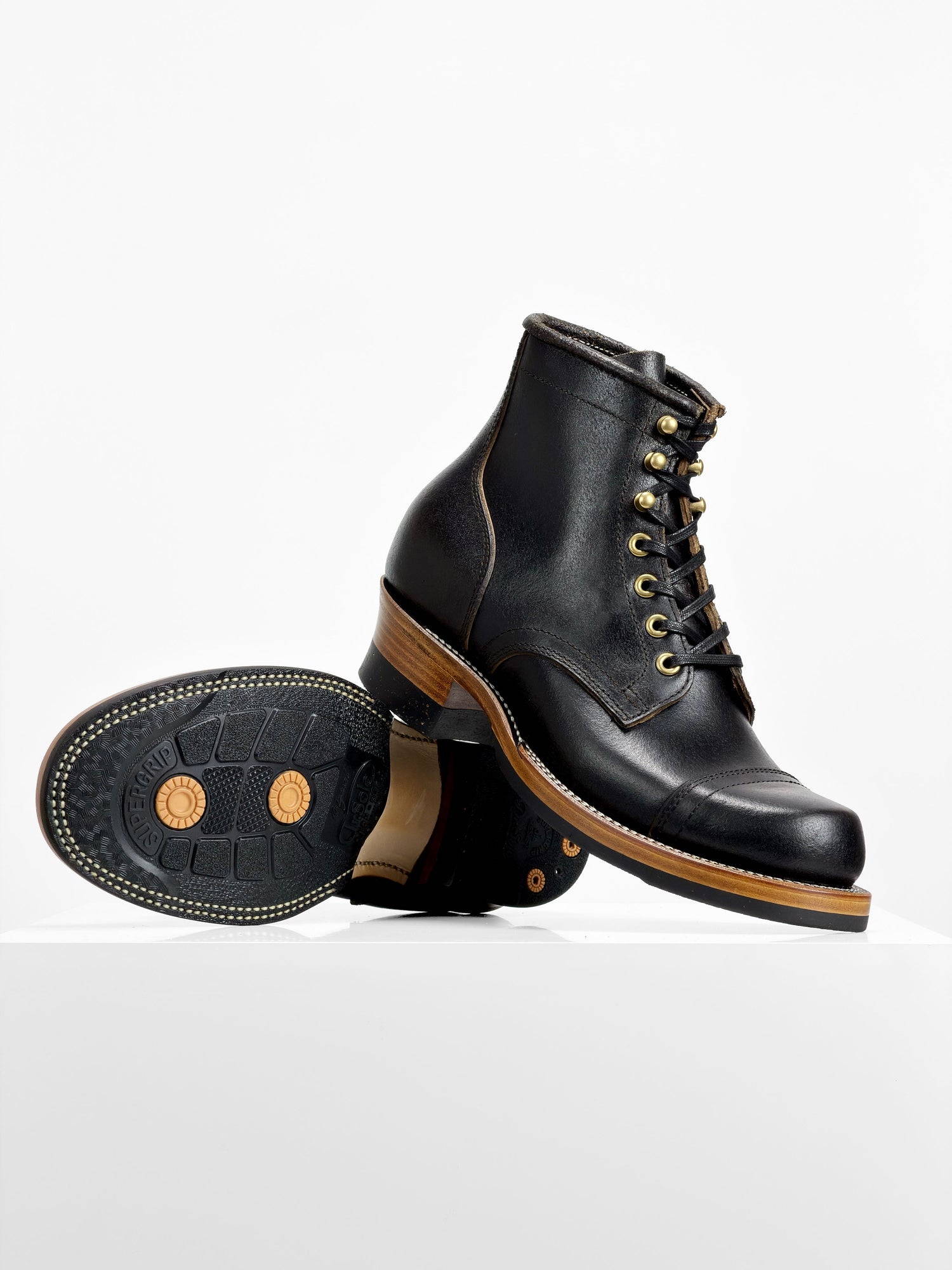 (MTO) - Miner Boots-Horween Waxed Flesh, Goodyear Welt-6310