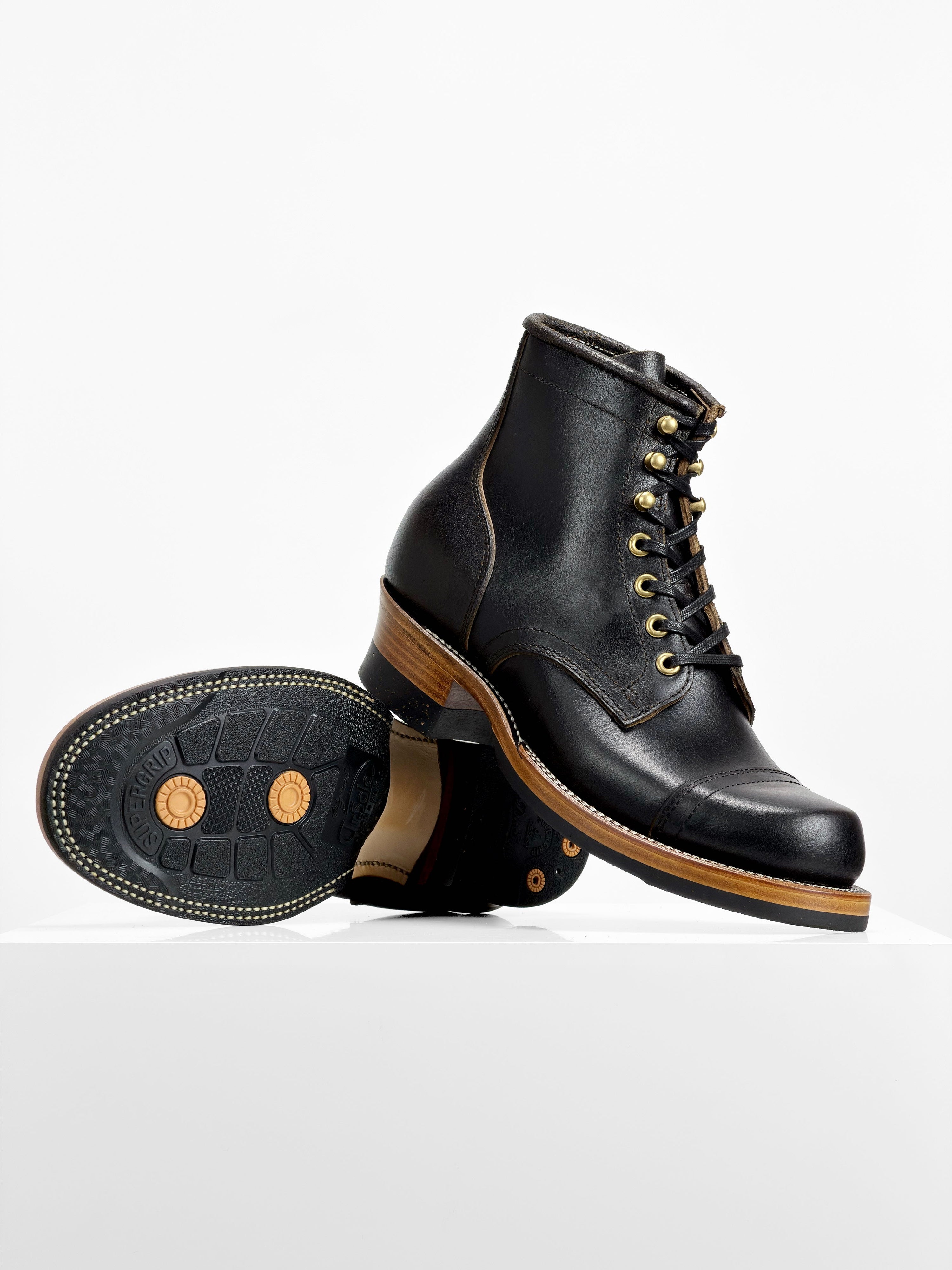 (MTO) - Miner Boots-Horween Waxed Flesh, Goodyear Welt-6310