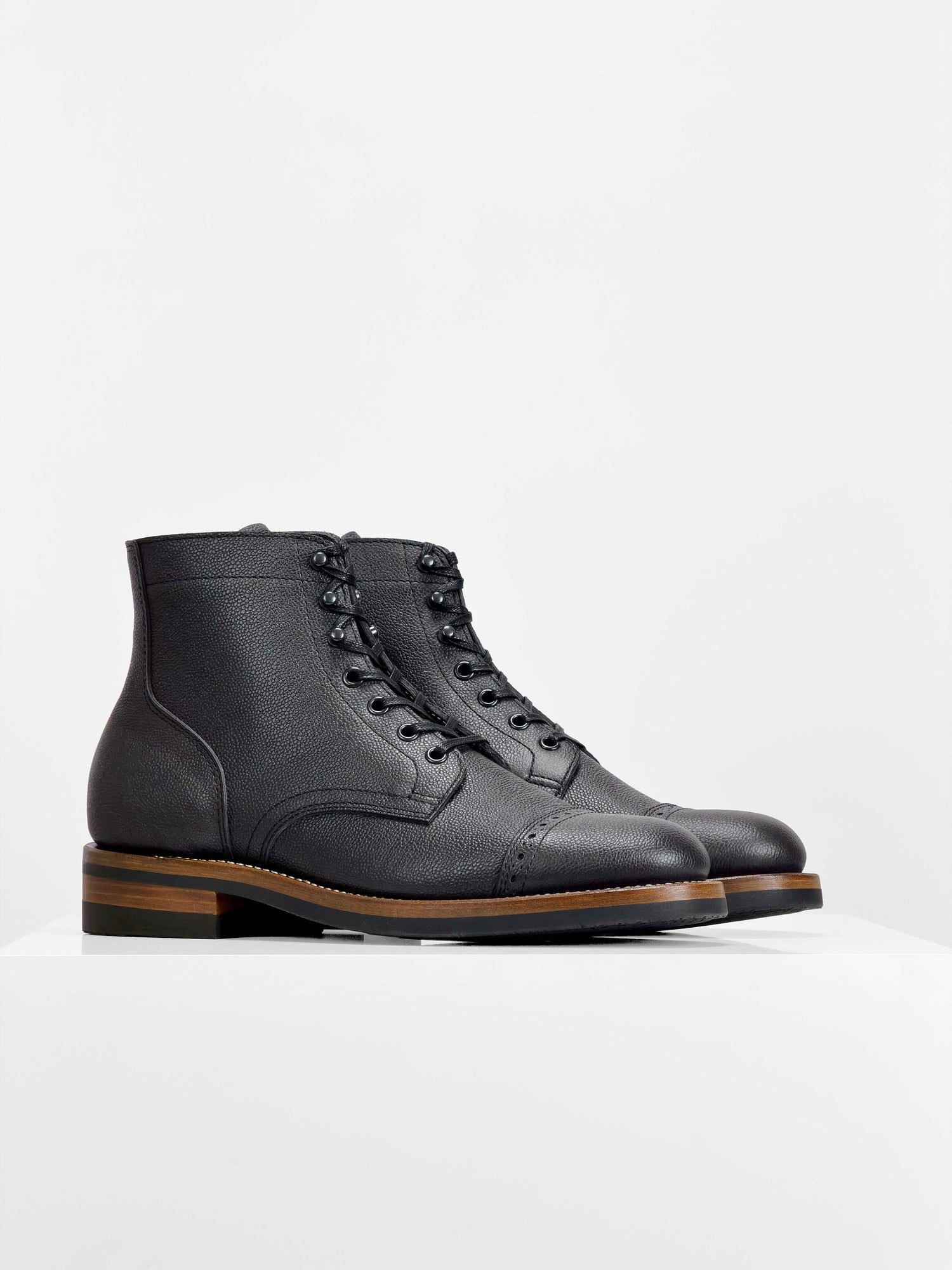 RTS / In Stock - CapToe  Boots -  Charles F Stead  Westminster Calf - Black Nebula - 6766