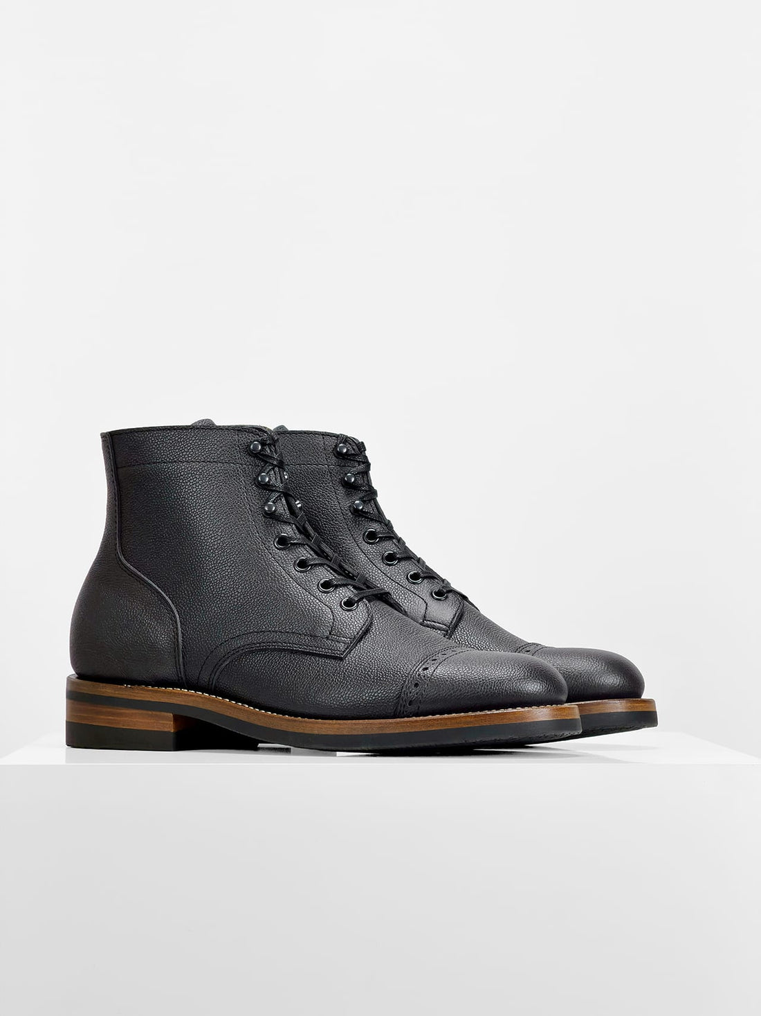 Ready to Ship – CapToe  Boots -  Charles F Stead  Westminster Calf - Black Nebula - 6766