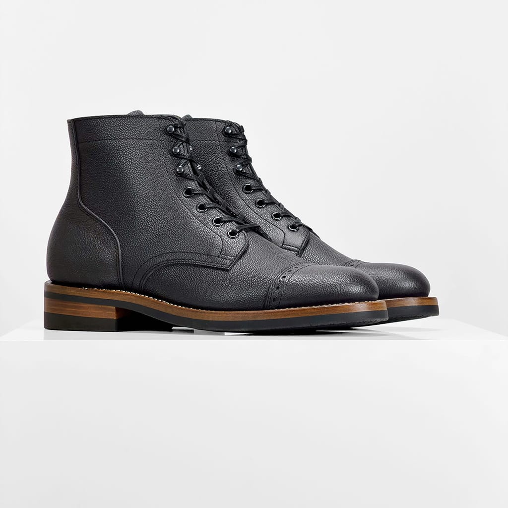 Ready to Ship – CapToe  Boots -  Charles F Stead  Westminster Calf - Black Nebula - 6766
