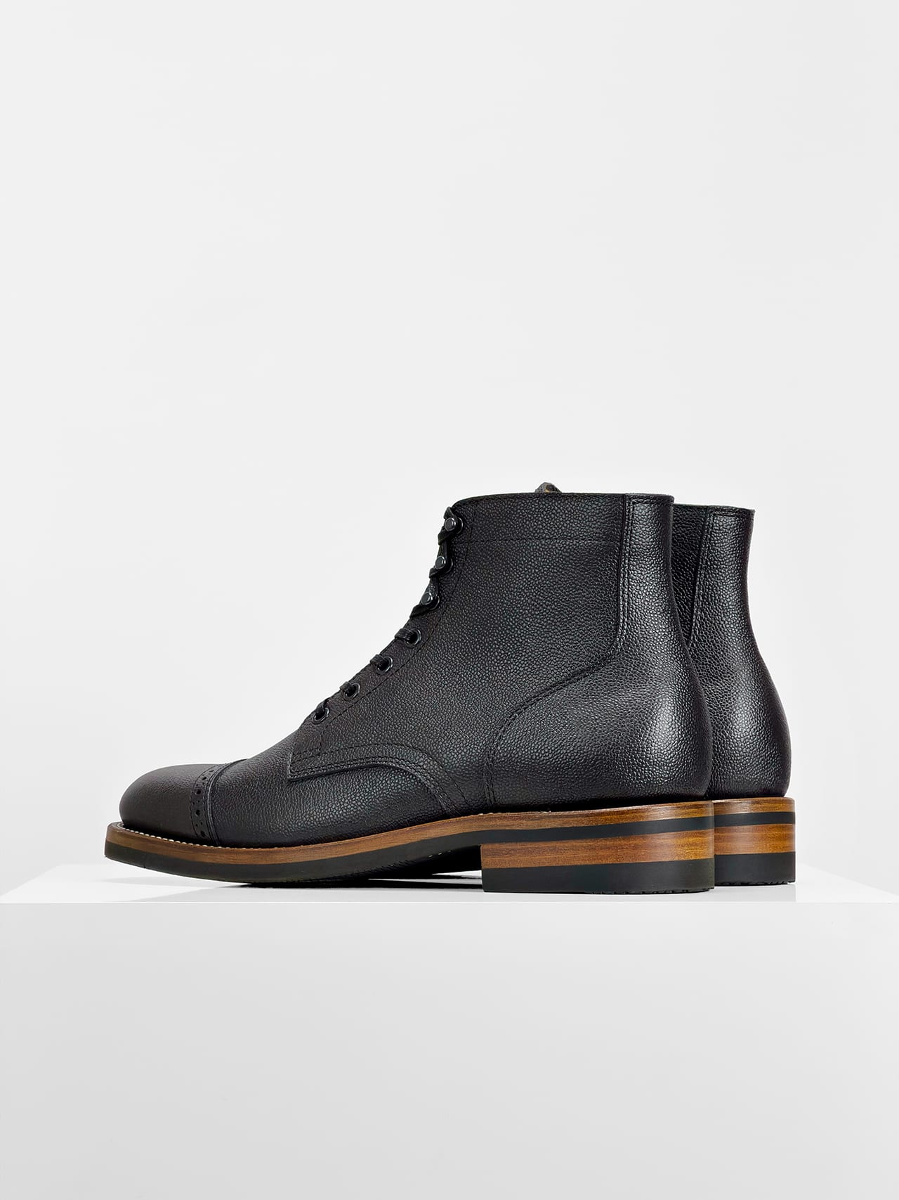 Ready to Ship – CapToe  Boots -  Charles F Stead  Westminster Calf - Black Nebula - 6766