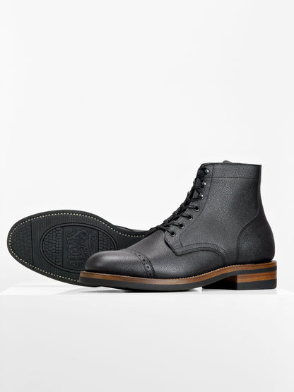 RTS / In Stock - CapToe Service Boot -  Charles F Stead  Westminster Calf - Black Nebula - 6766