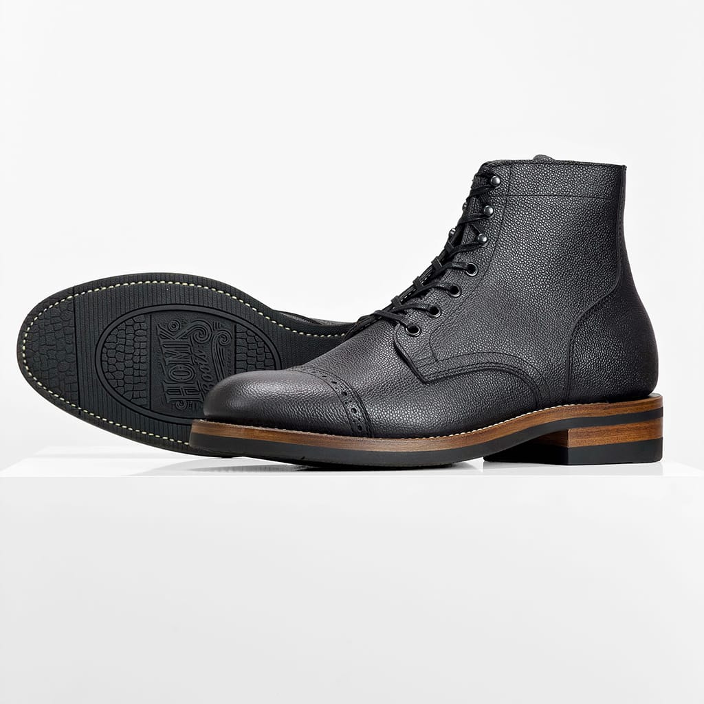 Ready to Ship – CapToe  Boots -  Charles F Stead  Westminster Calf - Black Nebula - 6766