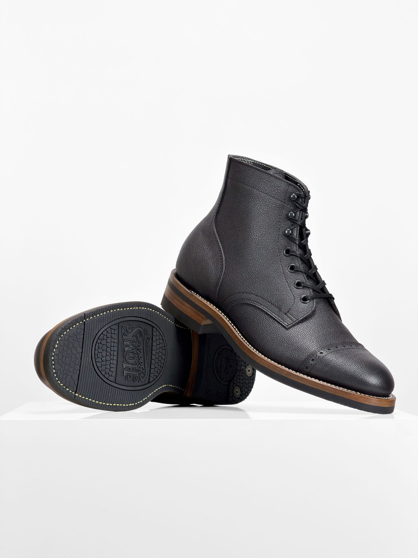 RTS / In Stock - CapToe Service Boot -  Charles F Stead  Westminster Calf - Black Nebula - 6766