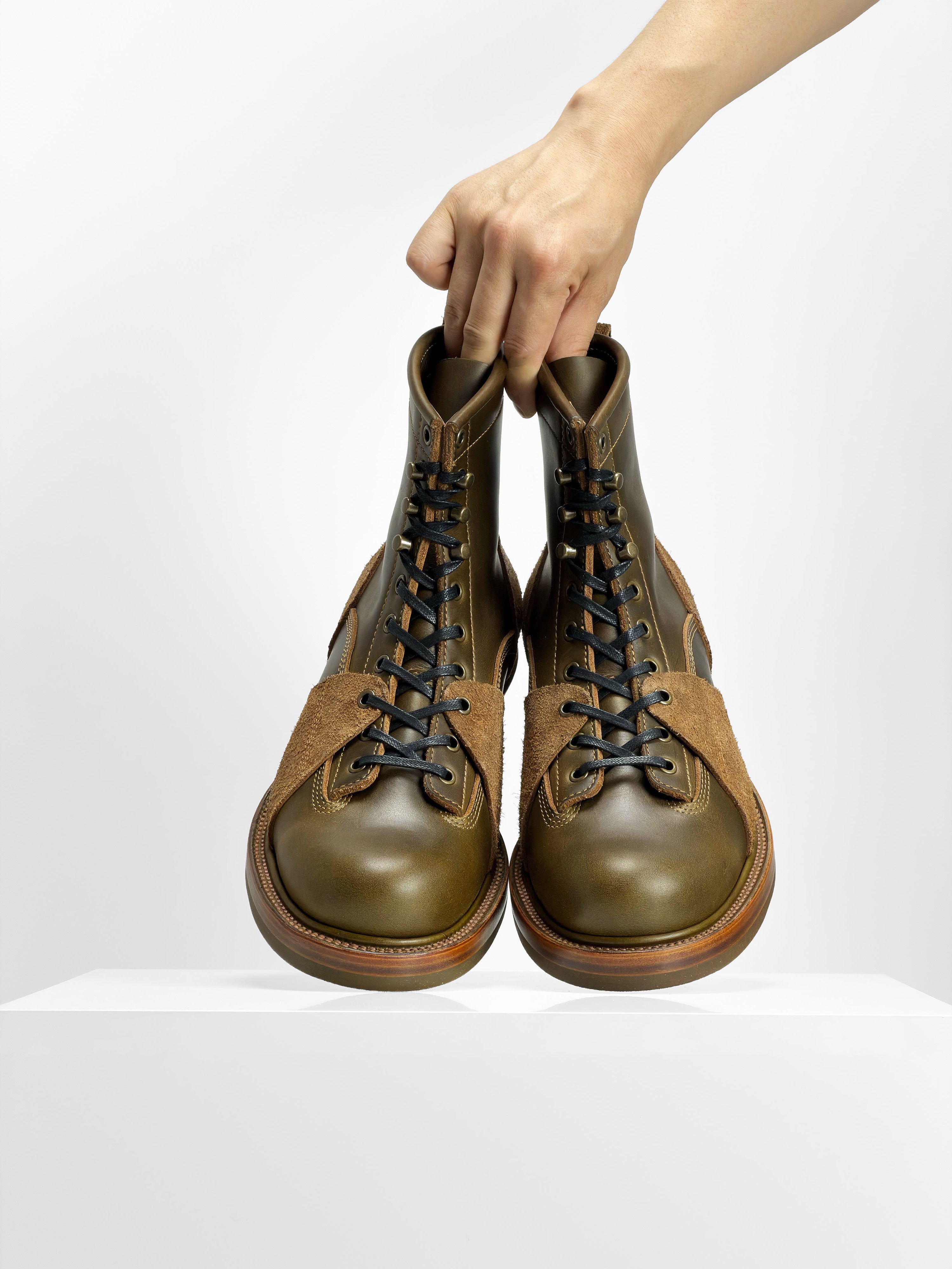 (MTO) Short-Toe Work Boot 7758 — Olive | Goodyear Welted