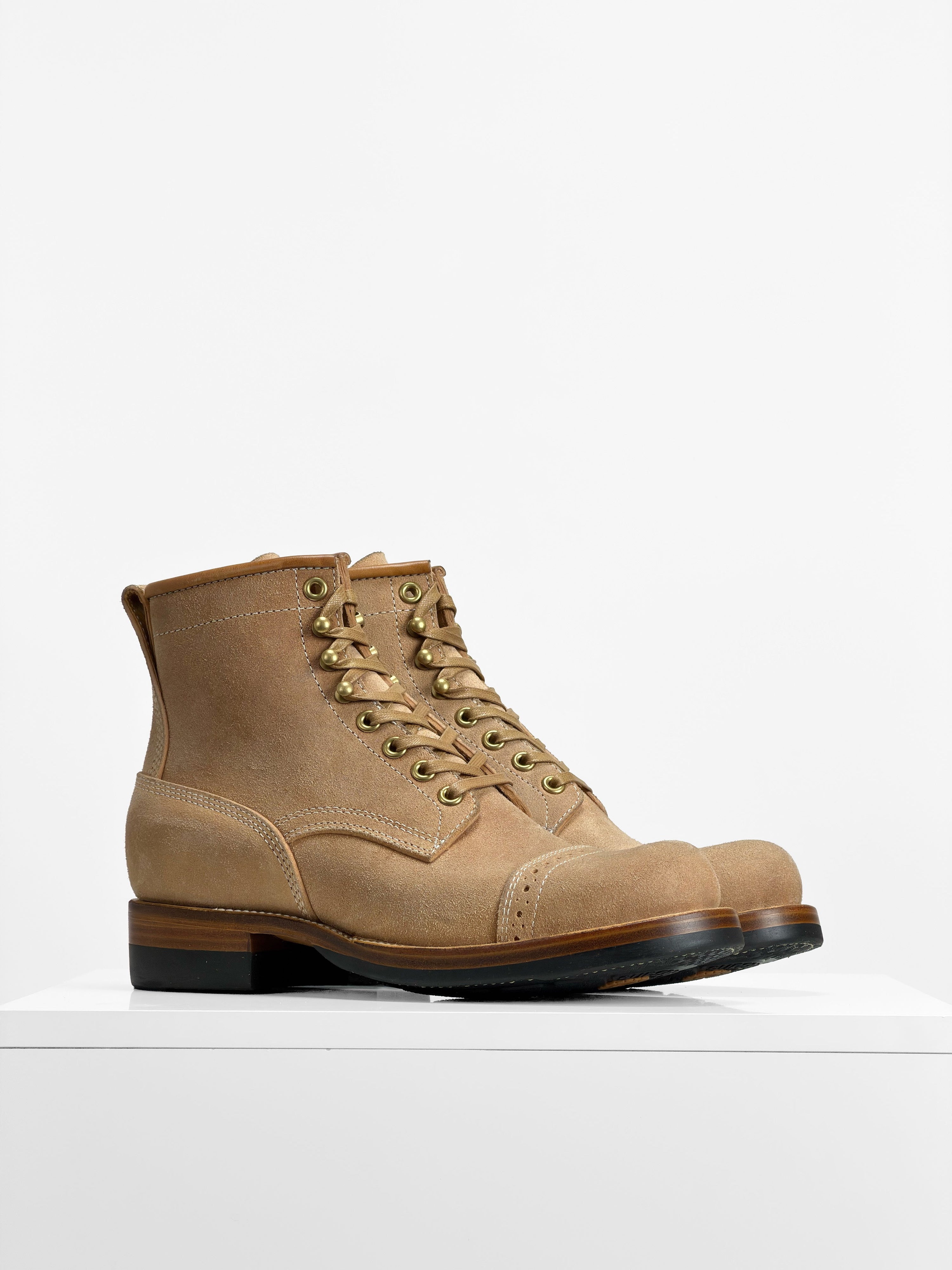 (MTO) - Round-Toe Logger Boots – Maryam Horsebutt Reverse, Goodyear Welt