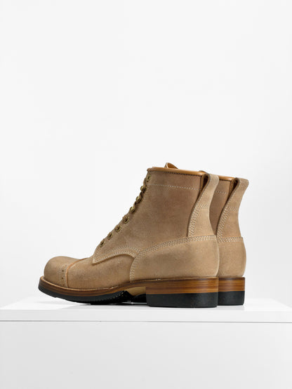 (MTO) - Round-Toe Logger Boots – Maryam Horsebutt Reverse, Goodyear Welt