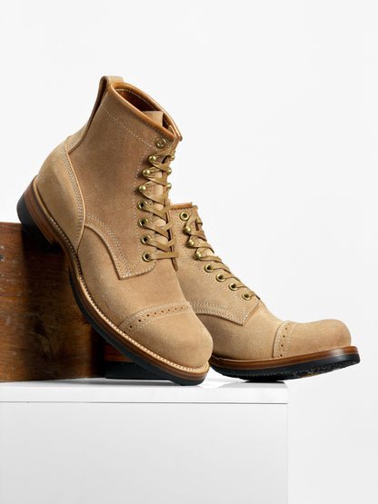 (MTO) - Round-Toe Logger Boots – Maryam Horsebutt Reverse, Goodyear Welt