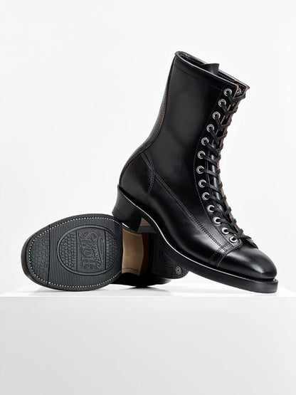 (MTO) -  - Monkey Boots  - Black Maryam Horsebutt oiled and waxy with hand painting-HN101
