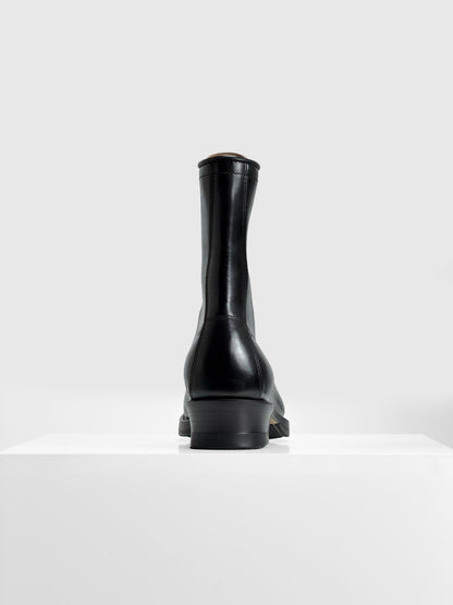 Monkey Boots  - Black Maryam Horsebutt oiled and waxy with hand painting-HN101