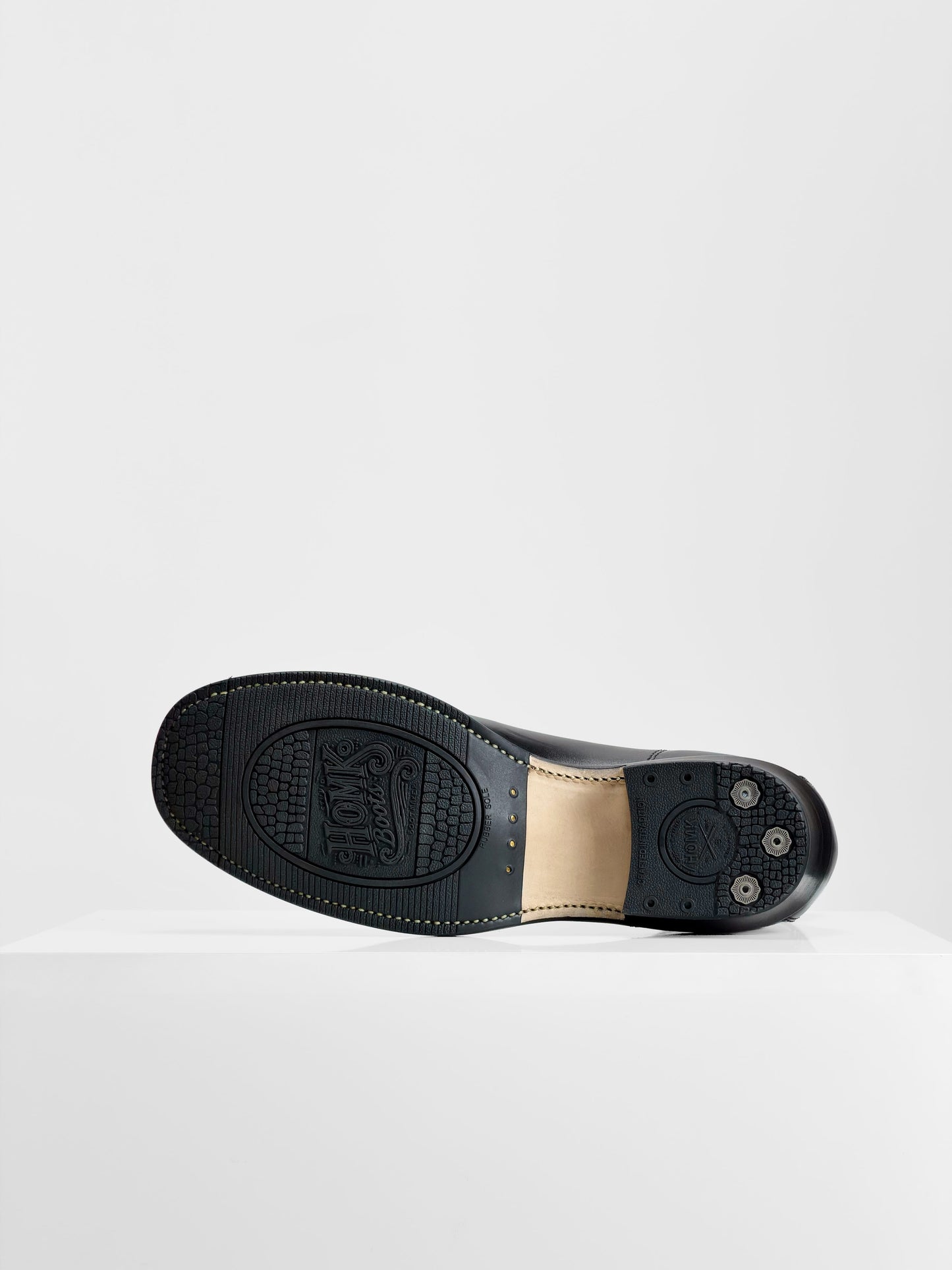 Monkey Boots  - Black Maryam Horsebutt oiled and waxy with hand painting-HN101