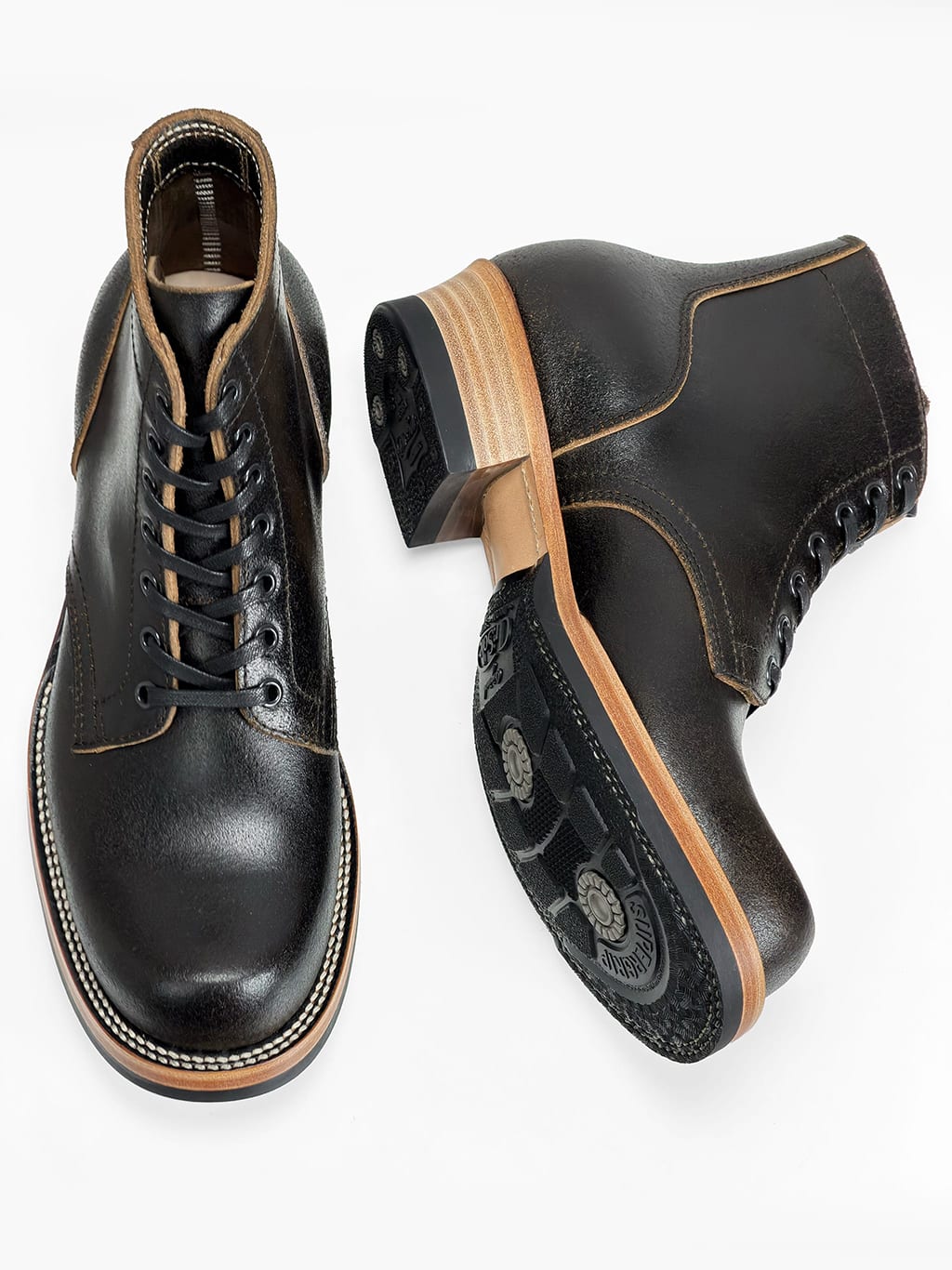 (MTO) - Miner Boots - Horween Waxed Flesh   - 6185/no hooks